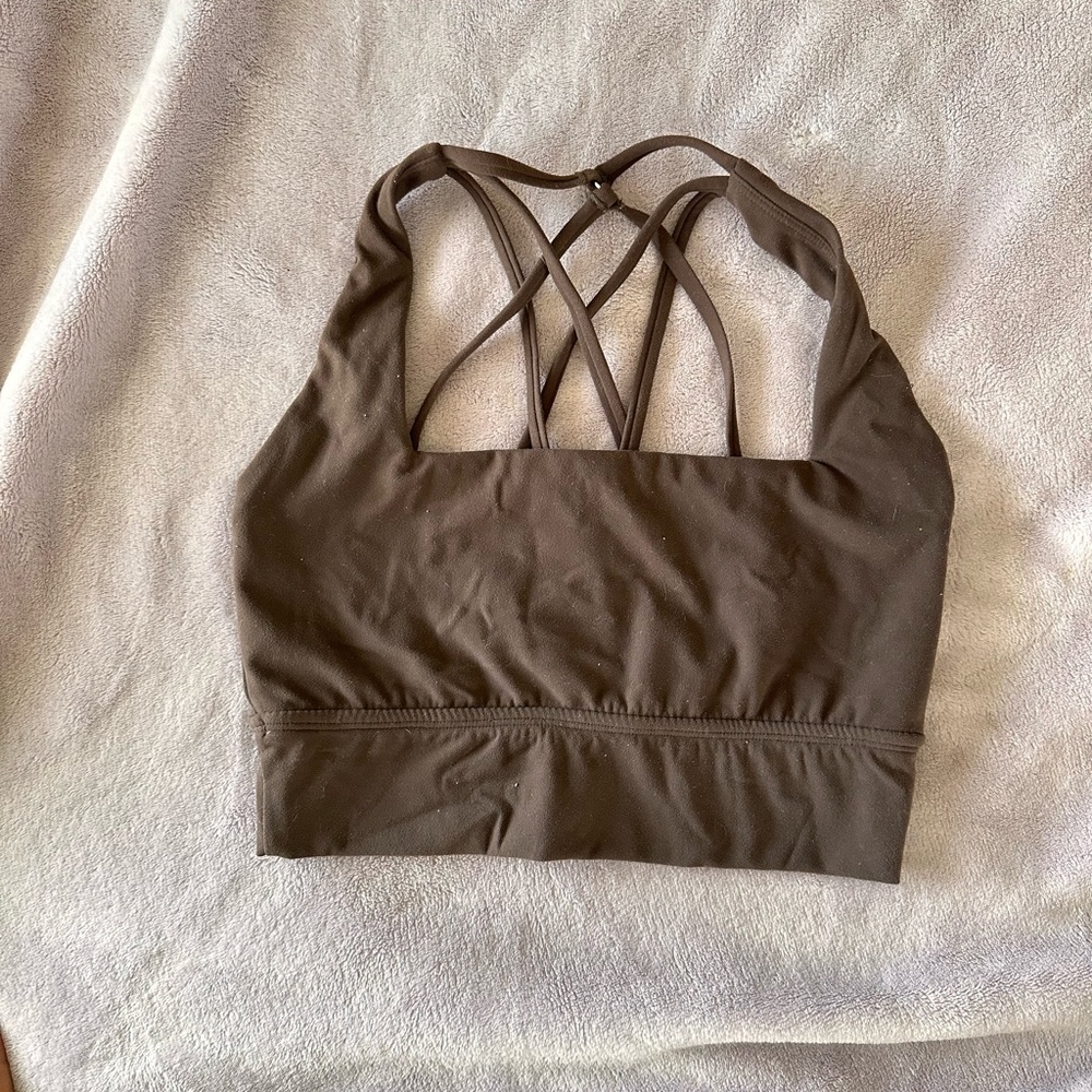 BuffBunny Brown Strappy Sports Bra